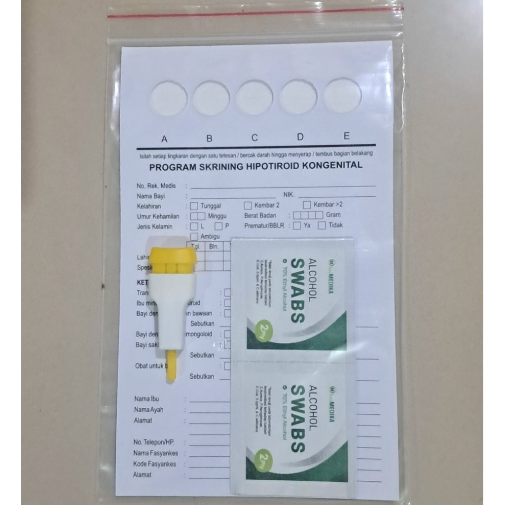 SHK KIT + Lancet 17G  Skrining Hipotiroid kongenital