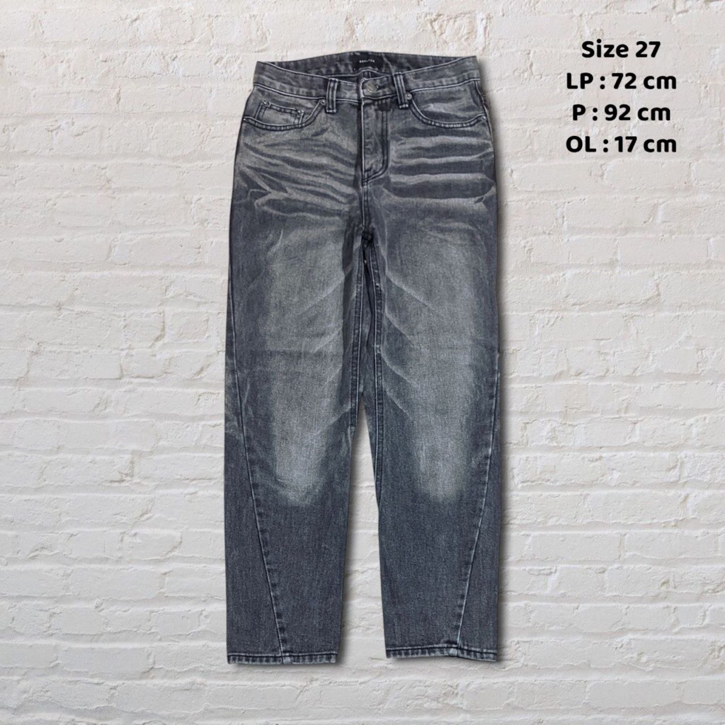 Size 27 Celana Panjang Longpants Jeans Beplain Grey Charcoal Washed Original Second Preloved