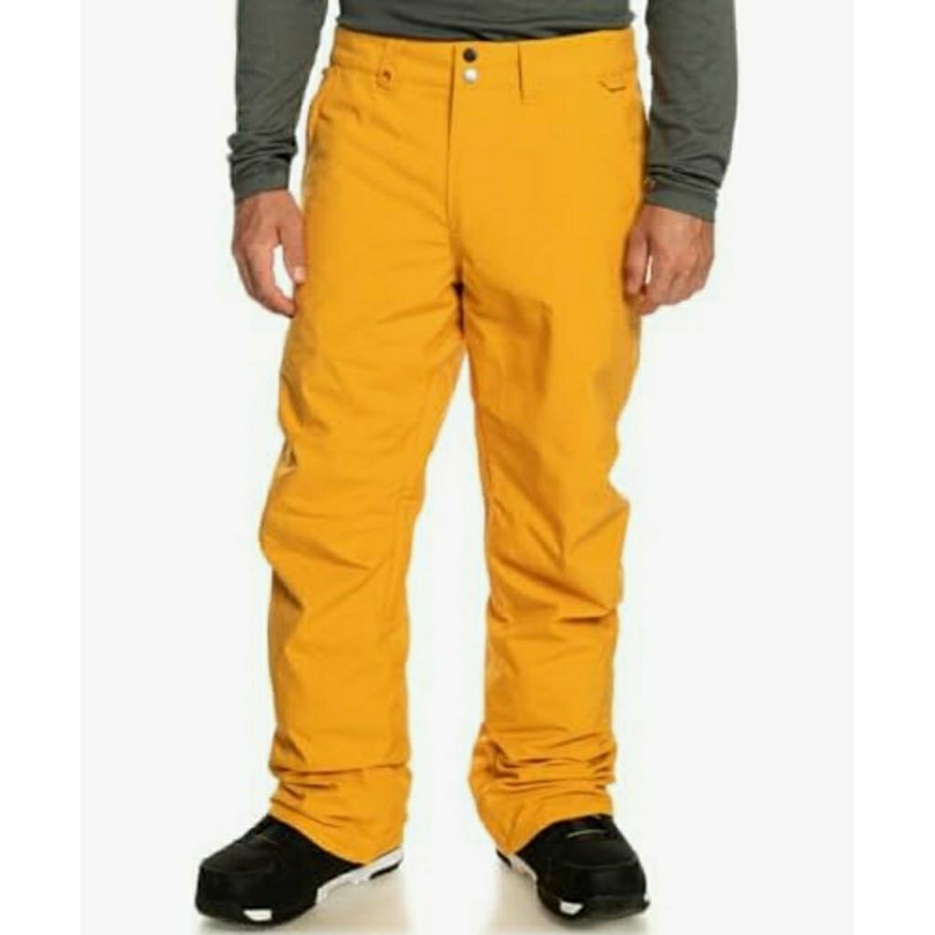 QUICKSILVER MEN'S ESTATE TECHNICAL SNOW PANTS YELLOW CELANA PANJANG HIKING TREKKING WINTER SKI SNOWB