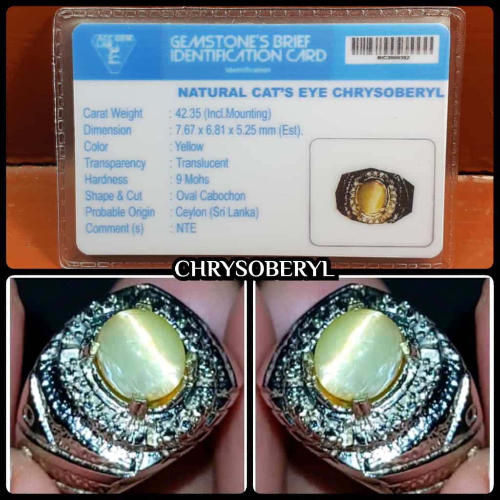 batu permata cat eye Ceylon Srilanka chrysoberyl