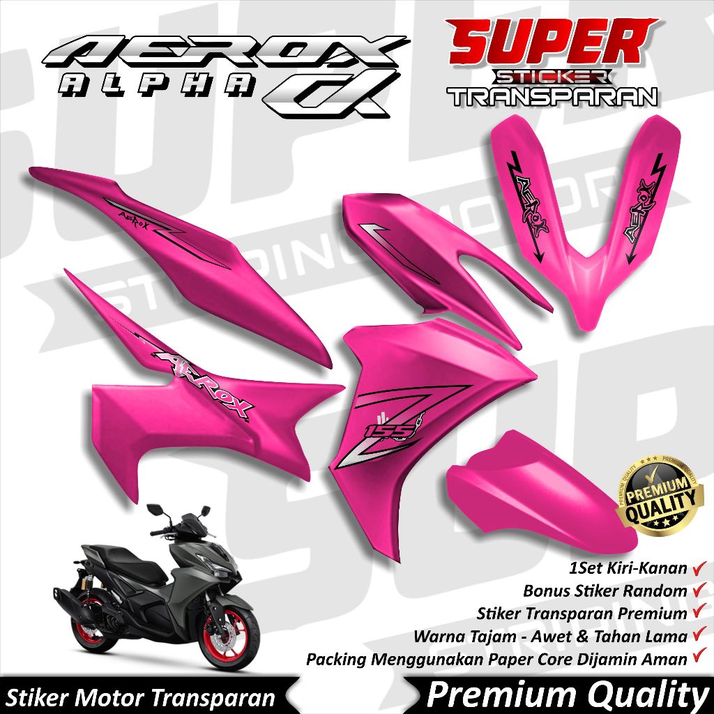 Stiker Aerox 155 NEW Transparan keren Striping Aerox ALPHA 155 New Stiker Transparan UV Aerox 155 NE