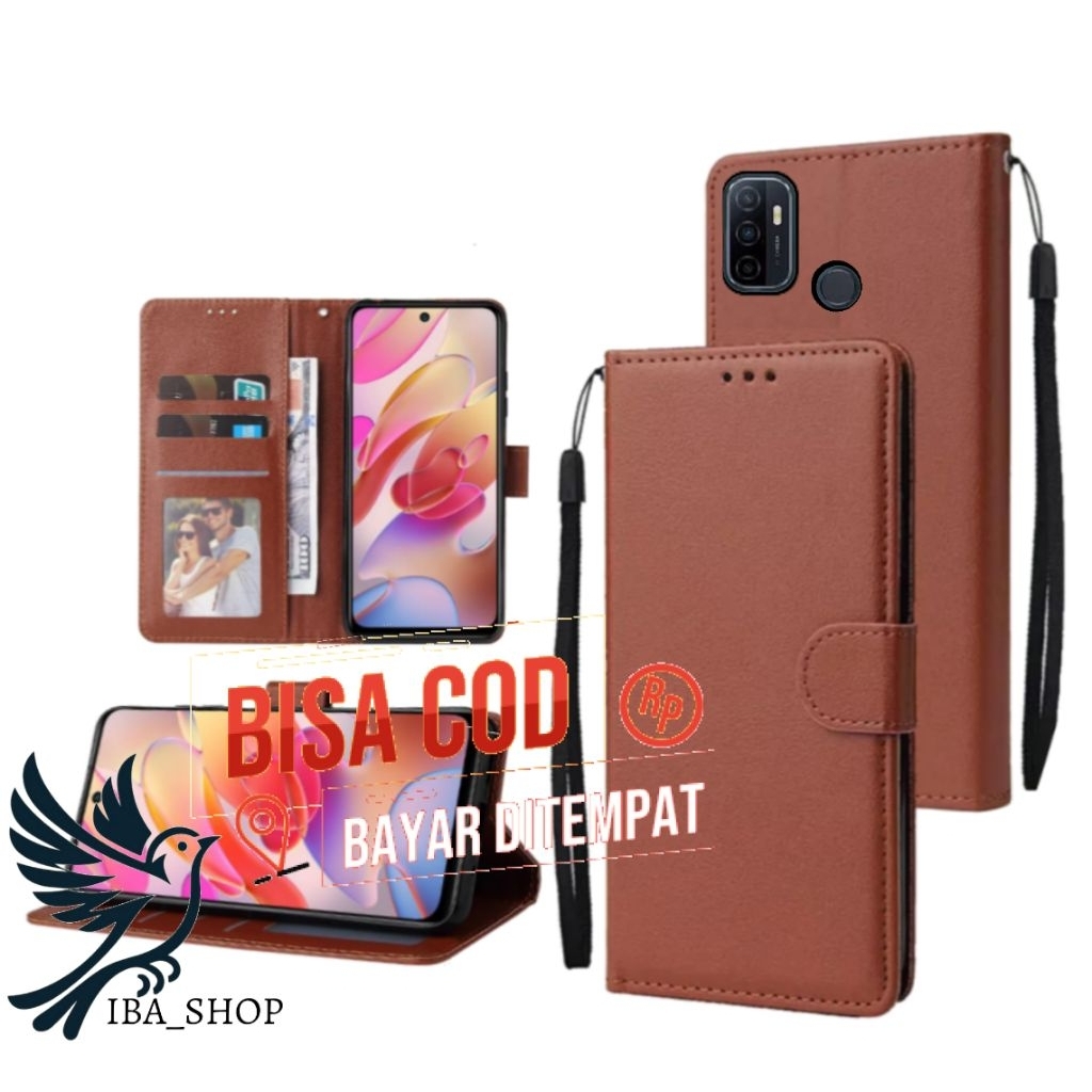 CASE HP OPPO A53 2020 - CASING DOMPET-FLIP LEATHER-SARUNG HP