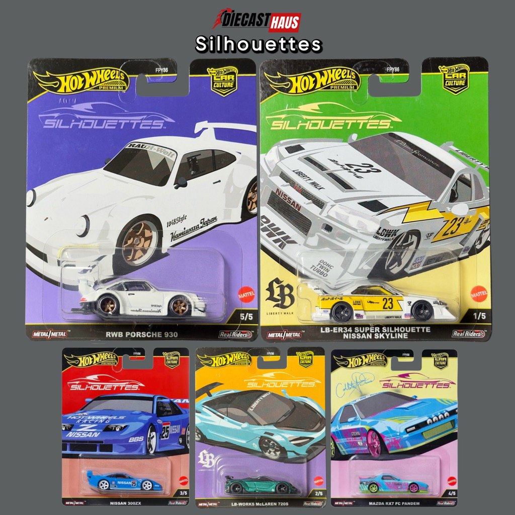Diecasthaus- Hot Wheels Premium SILHOUETTES Car Culture RWB Porsche 930 | LB-ER34 Super Silhouette N