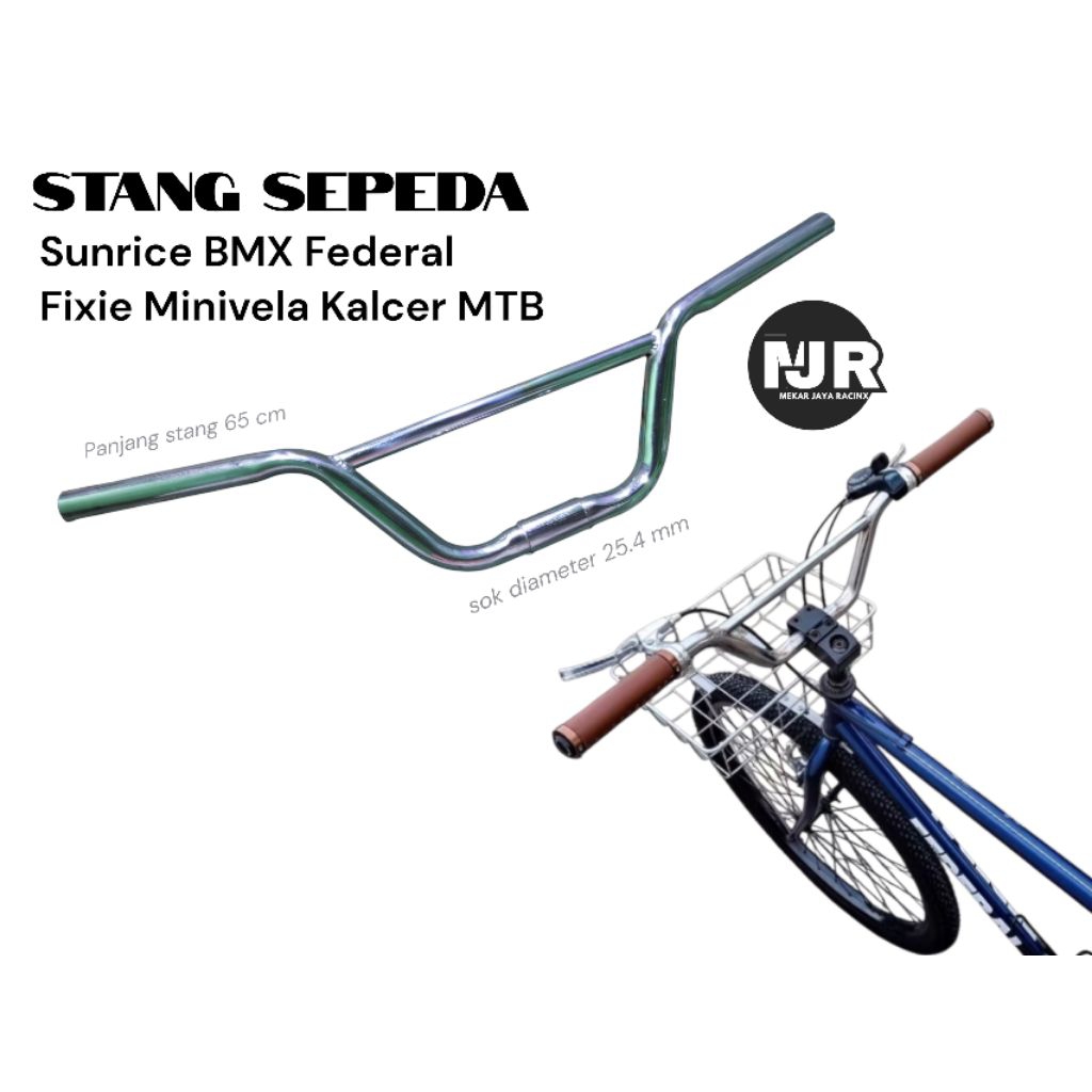 stang stir sepeda sunrice bmx kalcer fixie minivela vintage mtb hundlebar besi