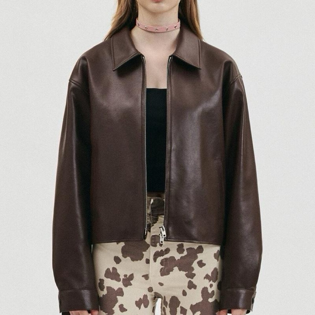 Riseleather.id  Jaket Kulit URBAN ESSENCE Leather Jacket BOXY Casual