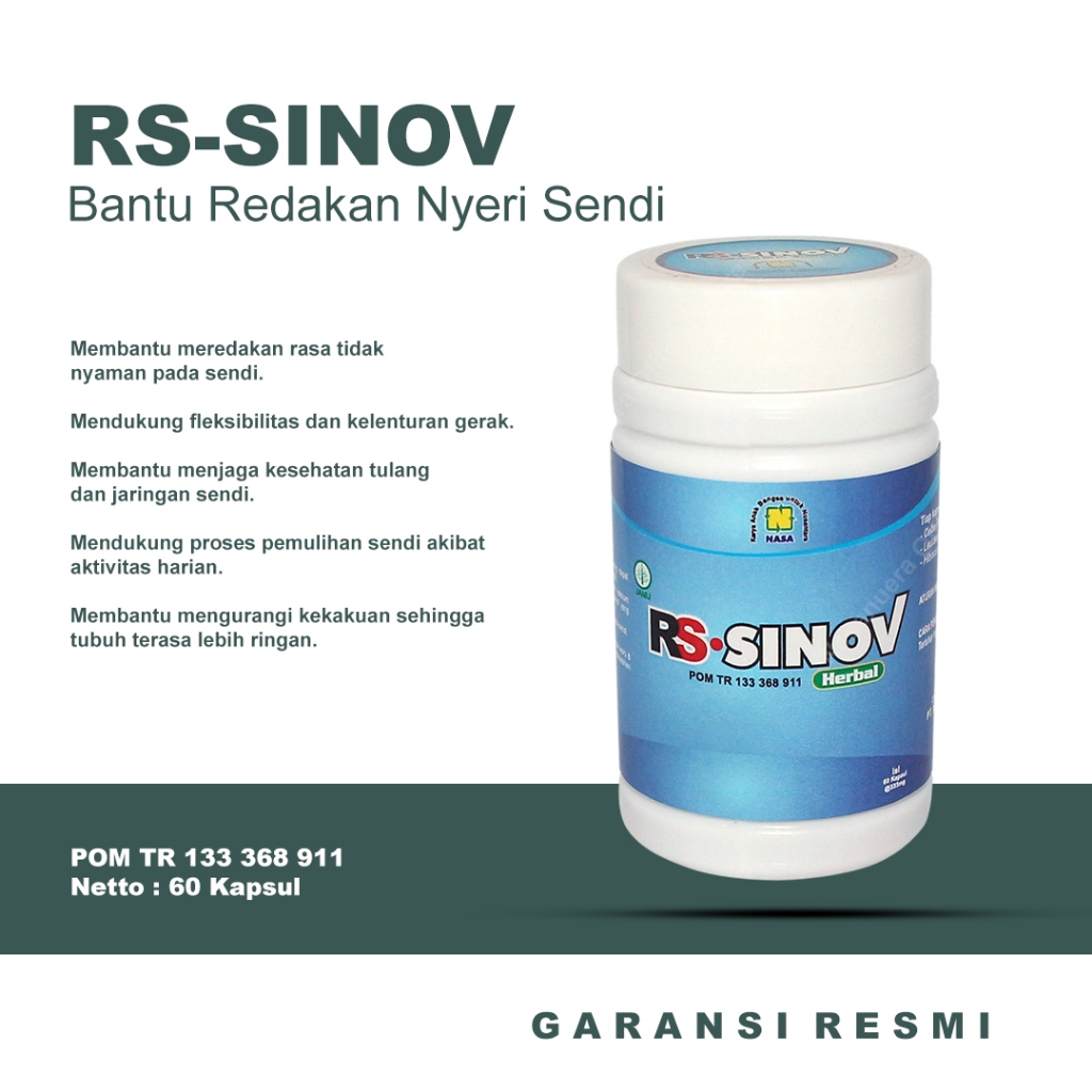 RS Sinov Obat Herbal Sendi Osteoporosis Nyeri RS-SINOV NASA Herbal Sendi – Bantu Redakan Nyeri