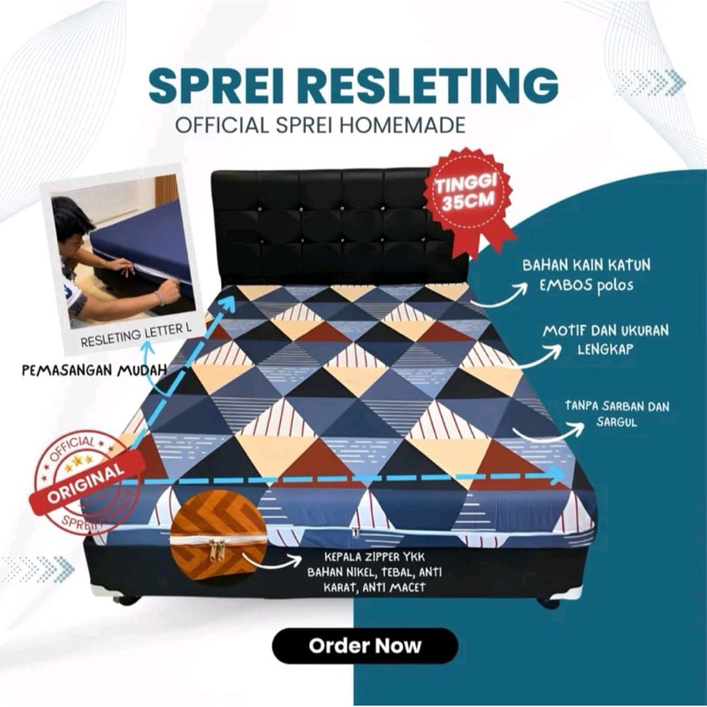 Sprei Motif Super Jumbo Ukuran 240X240 dengan 2 Sarung Bantal dan Satu Sarung Guling Homemade Sprei 