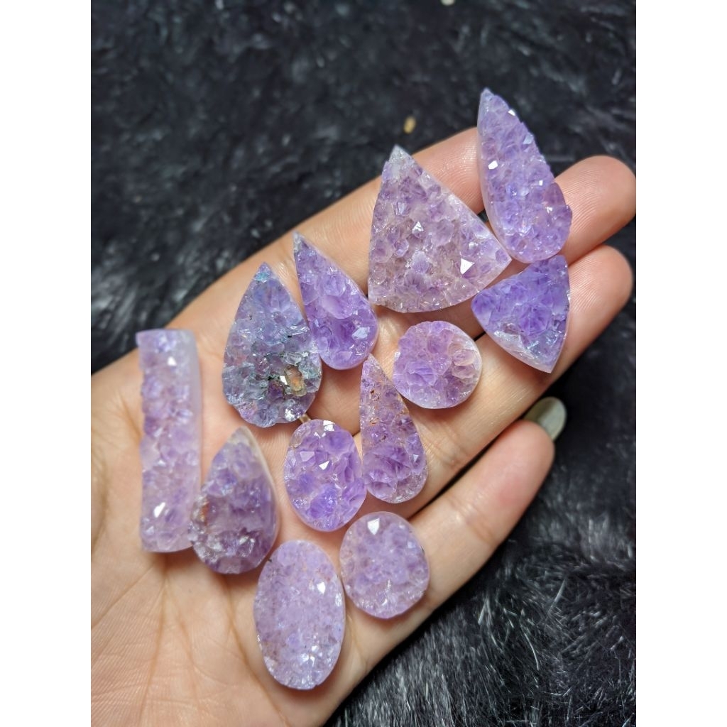 batu druzy cabochon / batu amethiz cabochon/batu druzy ungu
