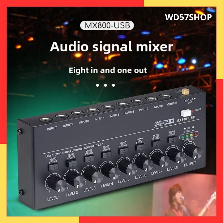Mixer Audio Signal Mini 8 Chanel Console Fleksibel Instrument Musik Extender