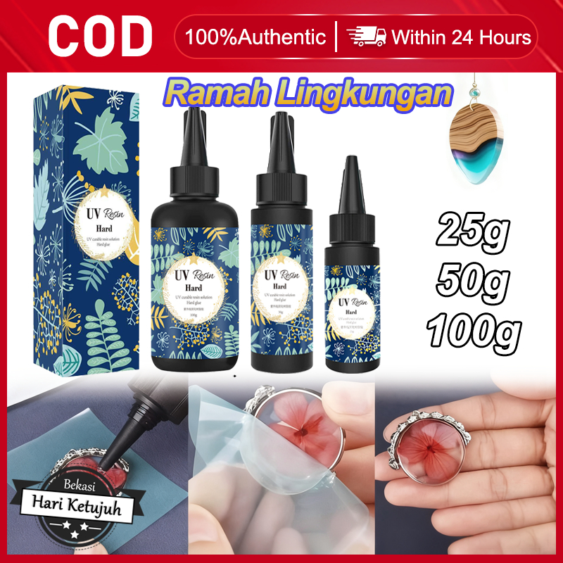 Resin UV Bening 25g 50g 100g Untuk DIY Projek Dan Seni Handcraft Tahan Lama Dan Pengerasan Cepat
