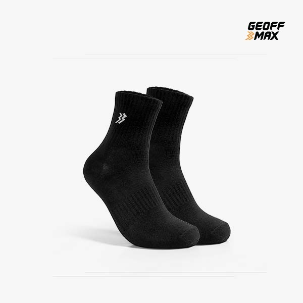 Geoff Max - Cisto Black Crew Socks Kaos Kaki Tinggi Kaos kaki Pria & Wanita