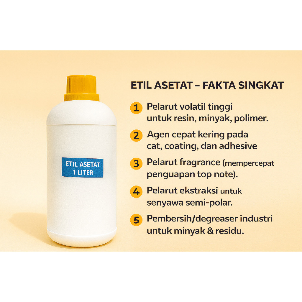 Ethyl Acetat 1Liter ( Etil Asetat )  / Pengencer Kutek  ( Nail Art Remover )