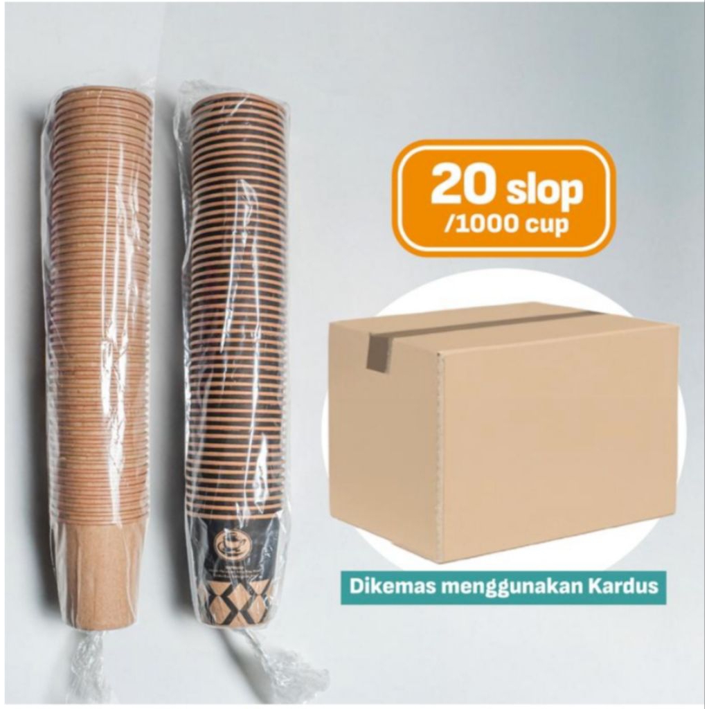 Gelas kopi kertas | Paper cup 20slop/dus