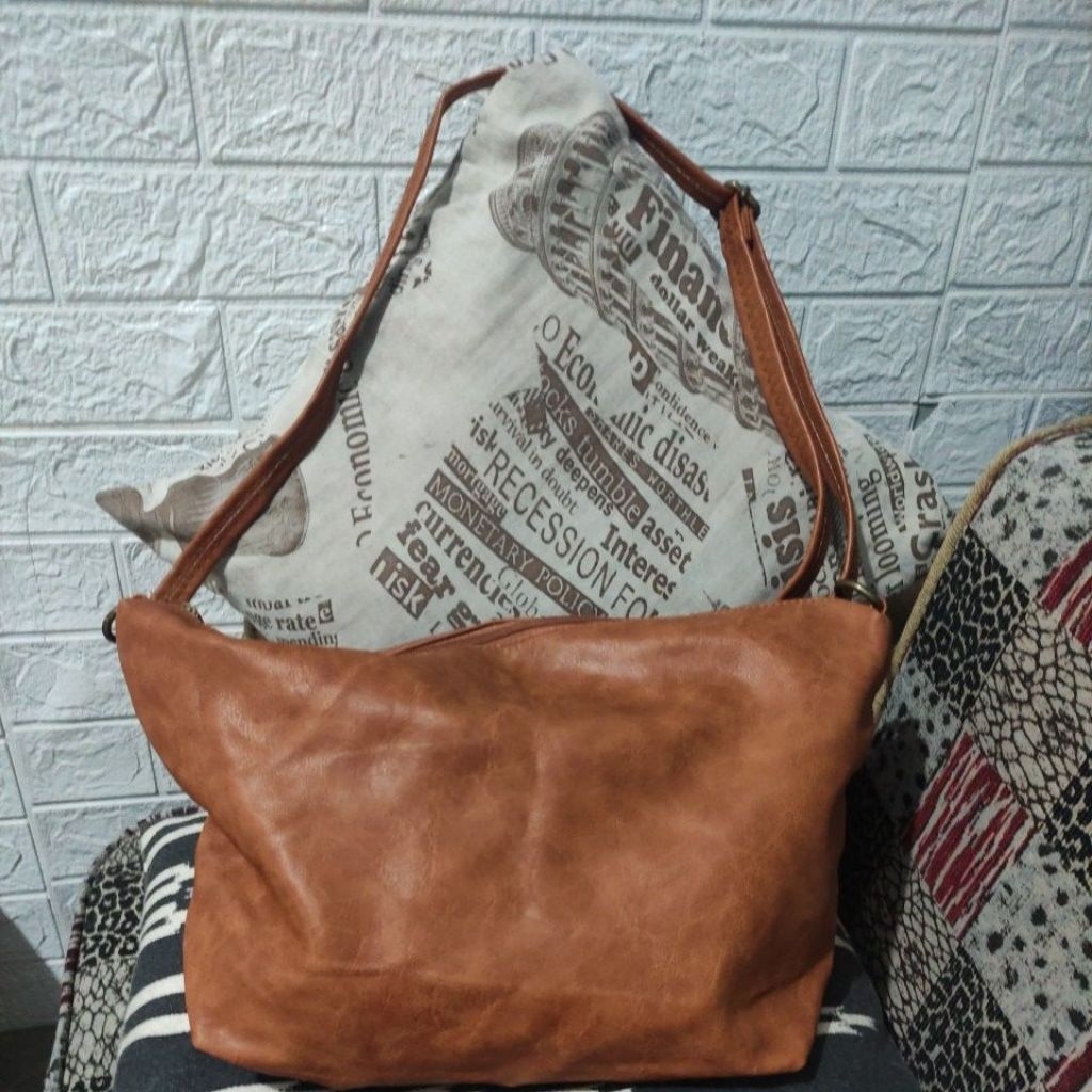 Tas Sling Coklat orange Preloved
