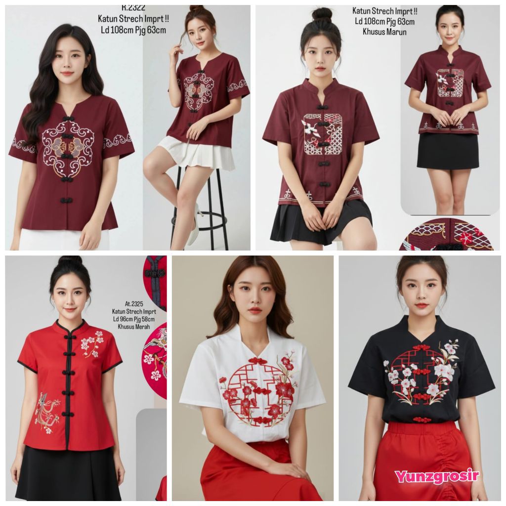 Blouse Bordir Katun Jumbo Import