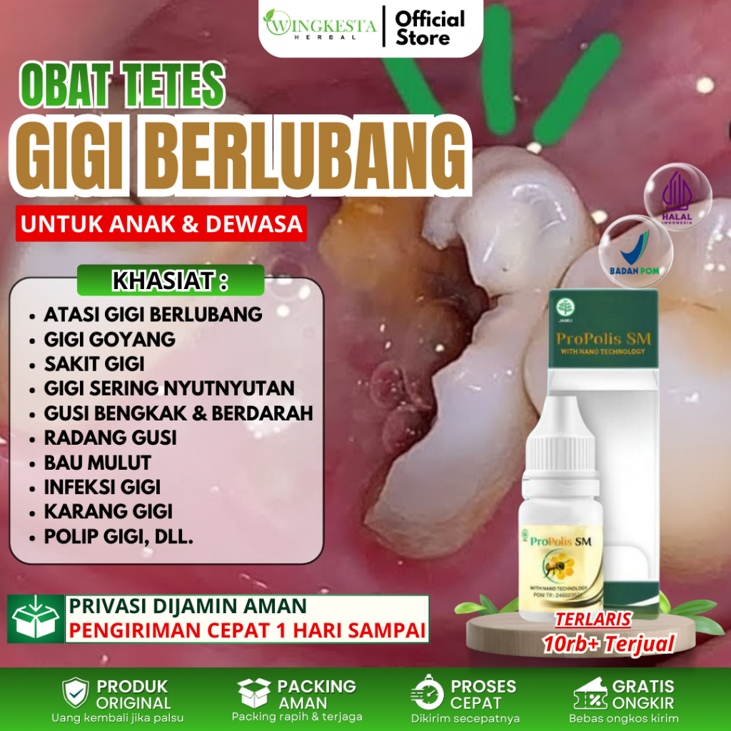 Obat Gigi Berlubang, Penghancur gigi berlubang, gigi sering nyut nyutan, Gusi Bengkak, Gigi Ngilu, R