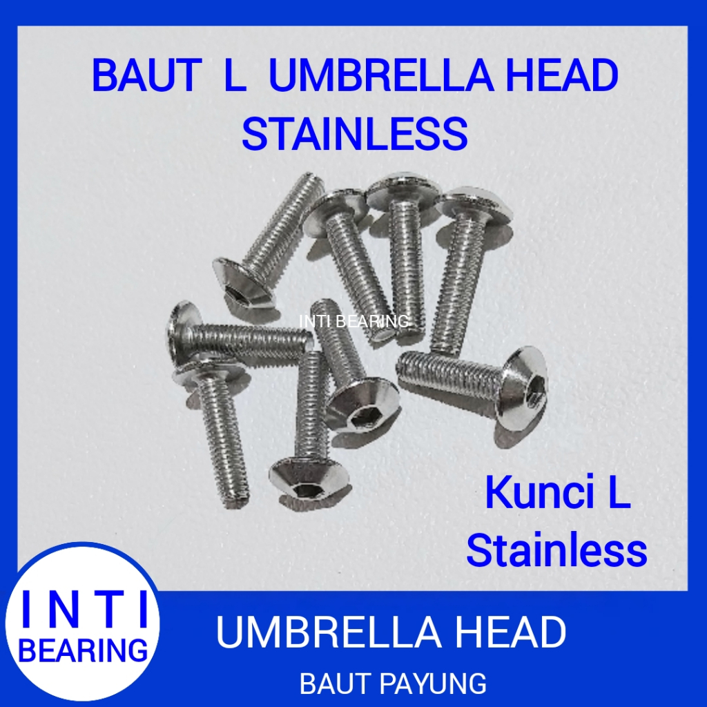 BAUT L UMBRELLA HEAD STAINLESS STEEL / KEPALA PAYUNG SS SUS M5 X 12 16 20 M6 X 12 16 20 25 M5X12 M5X