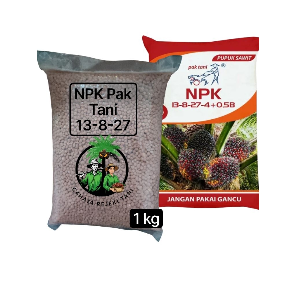 Pupuk NPK Pak Tani 13-8-27-4+0,5B Original kemasan Repack 1kg