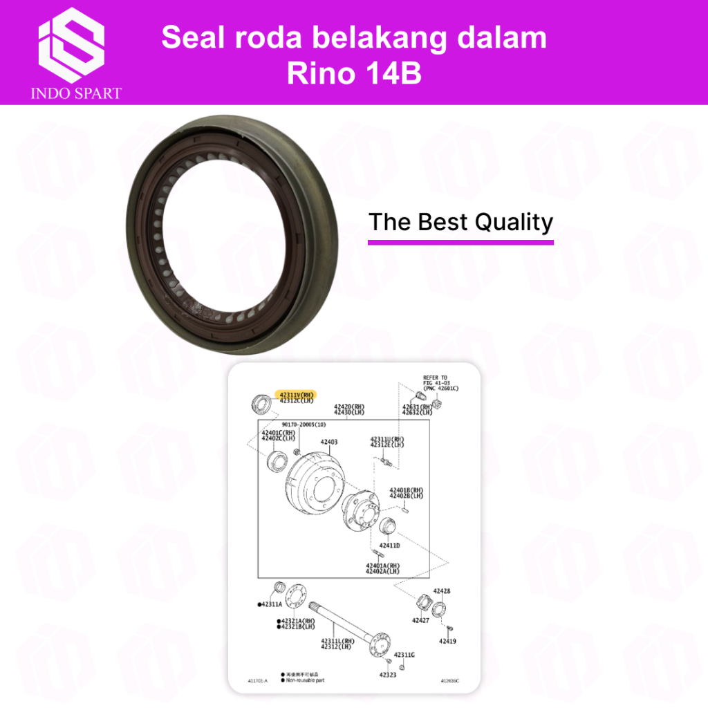 SEAL RODA BELAKANG DALAM RINO 14B 90311-82001