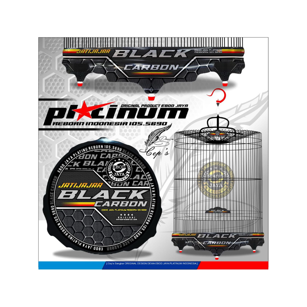 Sangkar Murai EBOD JAYA PLATINUM RUJI BAMBU No.2 Decal + Fullset kerodong + Free Pallet Kayu