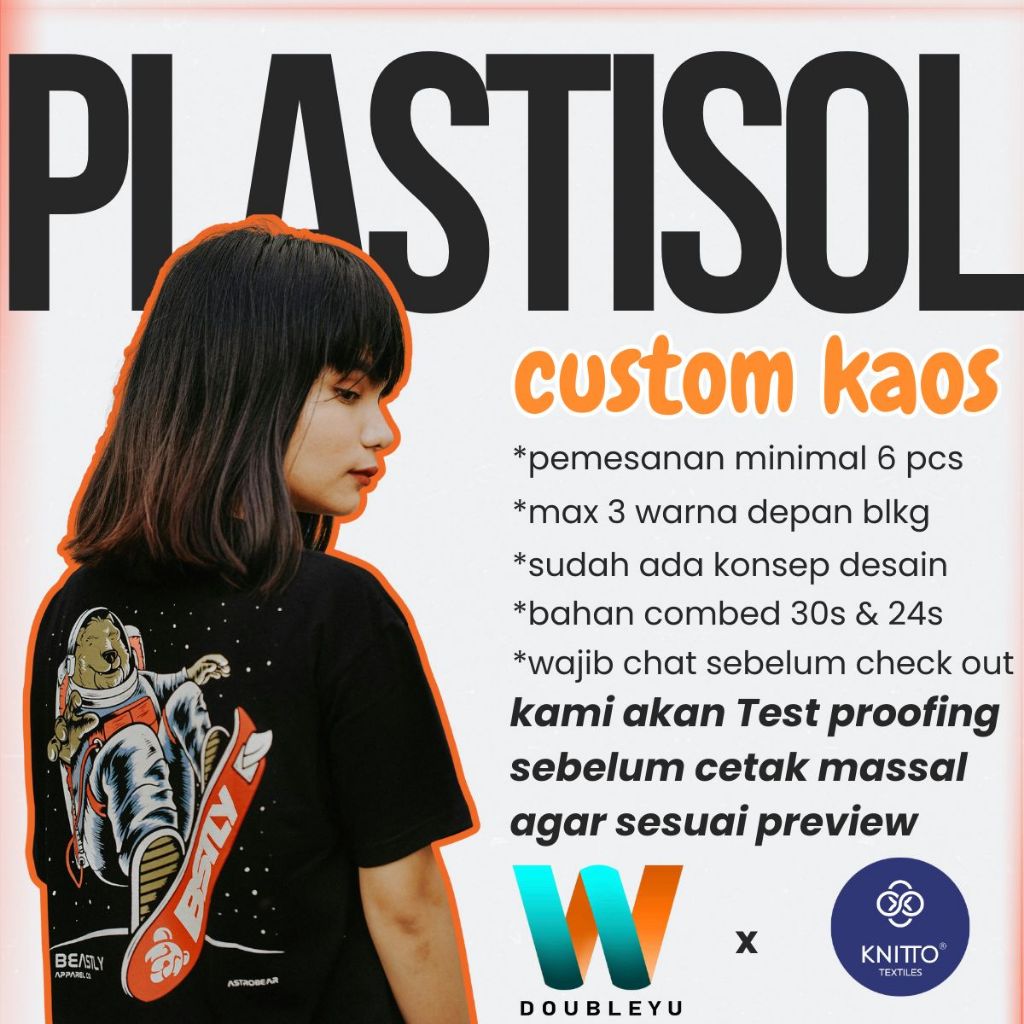 CUSTOM SABLON PLASTISOL BAHAN COMBED | CUSTOM KAOS KUALITAS DISTRO | SABLON PLASTISOL | JASA SABLON