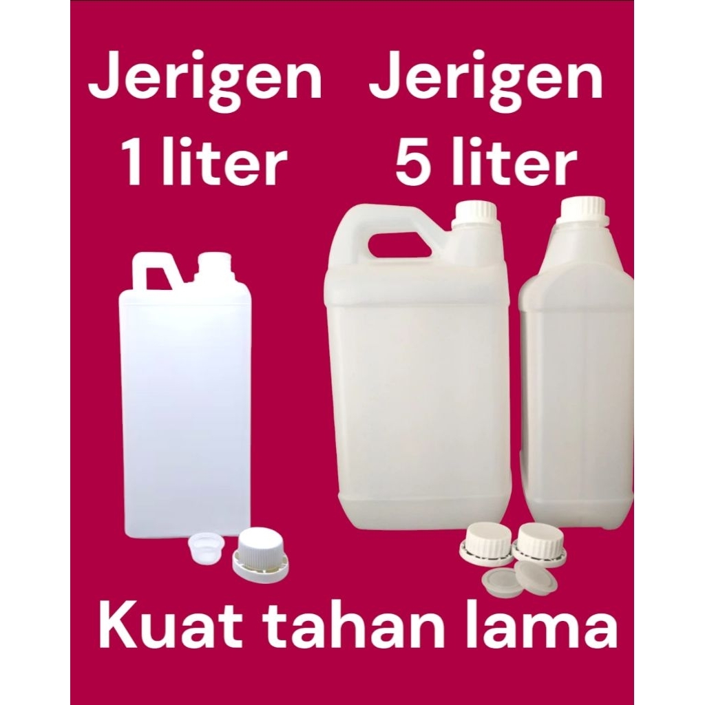 jerigen 1 liter dan 5 liter baru memakai segel dan tutup dalam
