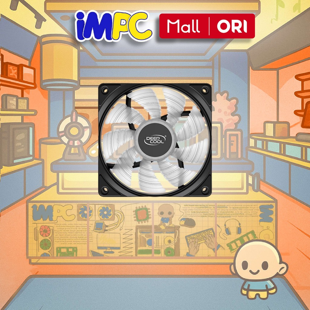 DEEPCOOL RF120 / RF 120 / RF 120W WHITE LED - 12CM Fan Casing