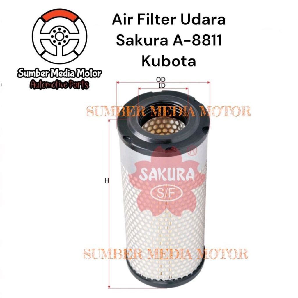 Sakura Air Filter Udara A-8811 Kubot a
