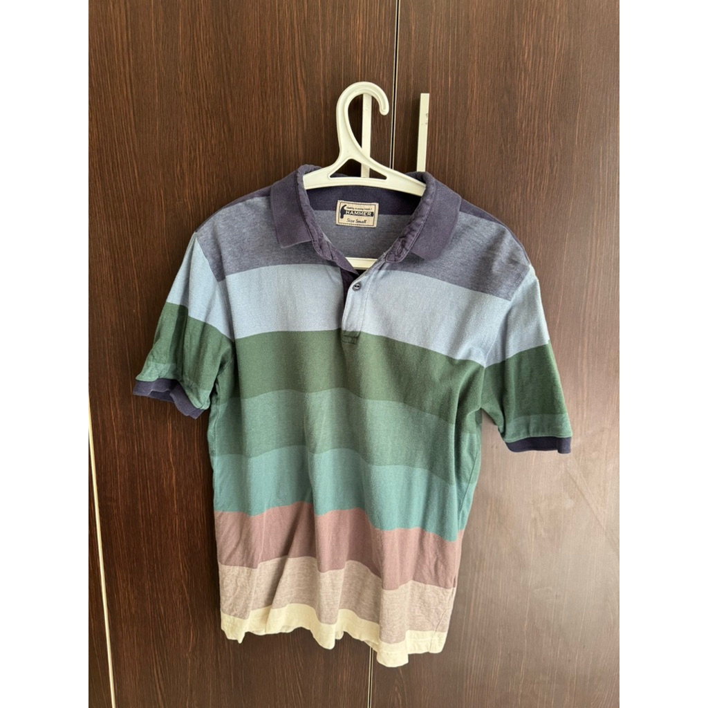 Baju Kaos Kerah T Shirt T-Shirt HAMMER || bekas preloved bergaris motif garis