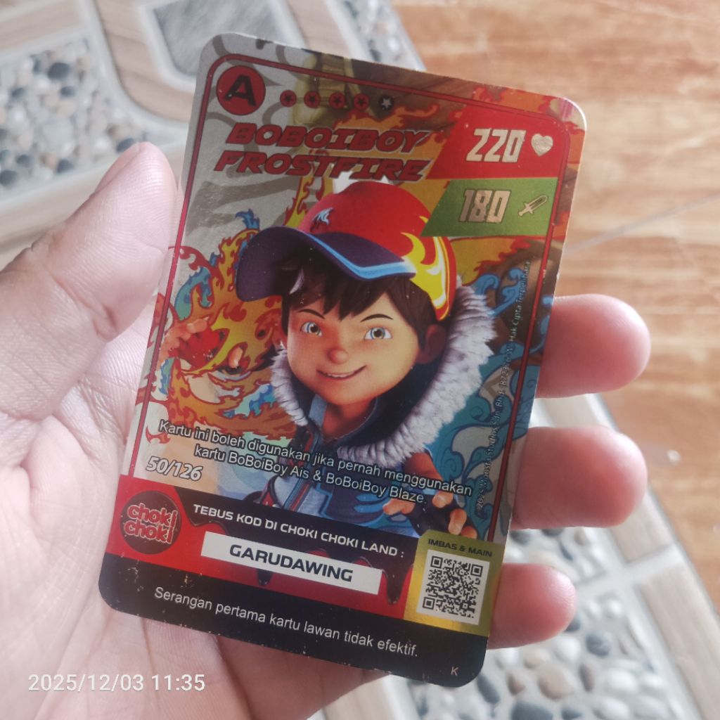 Kartu Boboiboy Monsta galaxy card choki-choki satuan langka foil