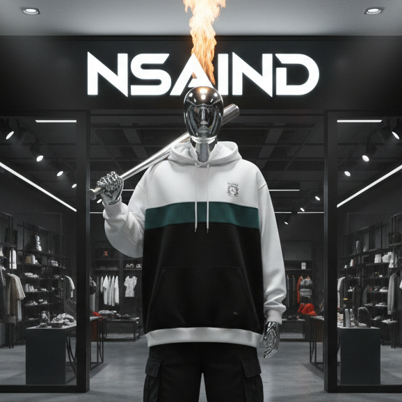 Nsa Ind Hoodie Three Colour Block Fasten  Pria Wanita