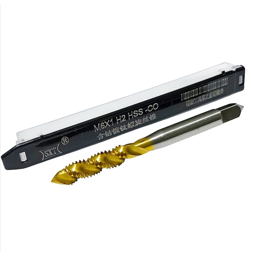 Tap machine M6×1.0 spiral flute H2 HSS-CO tap ulir m6x1 SP hss-tian