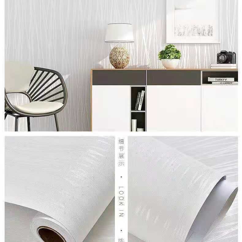 Wallpaper Stiker Dinding Serat Putih