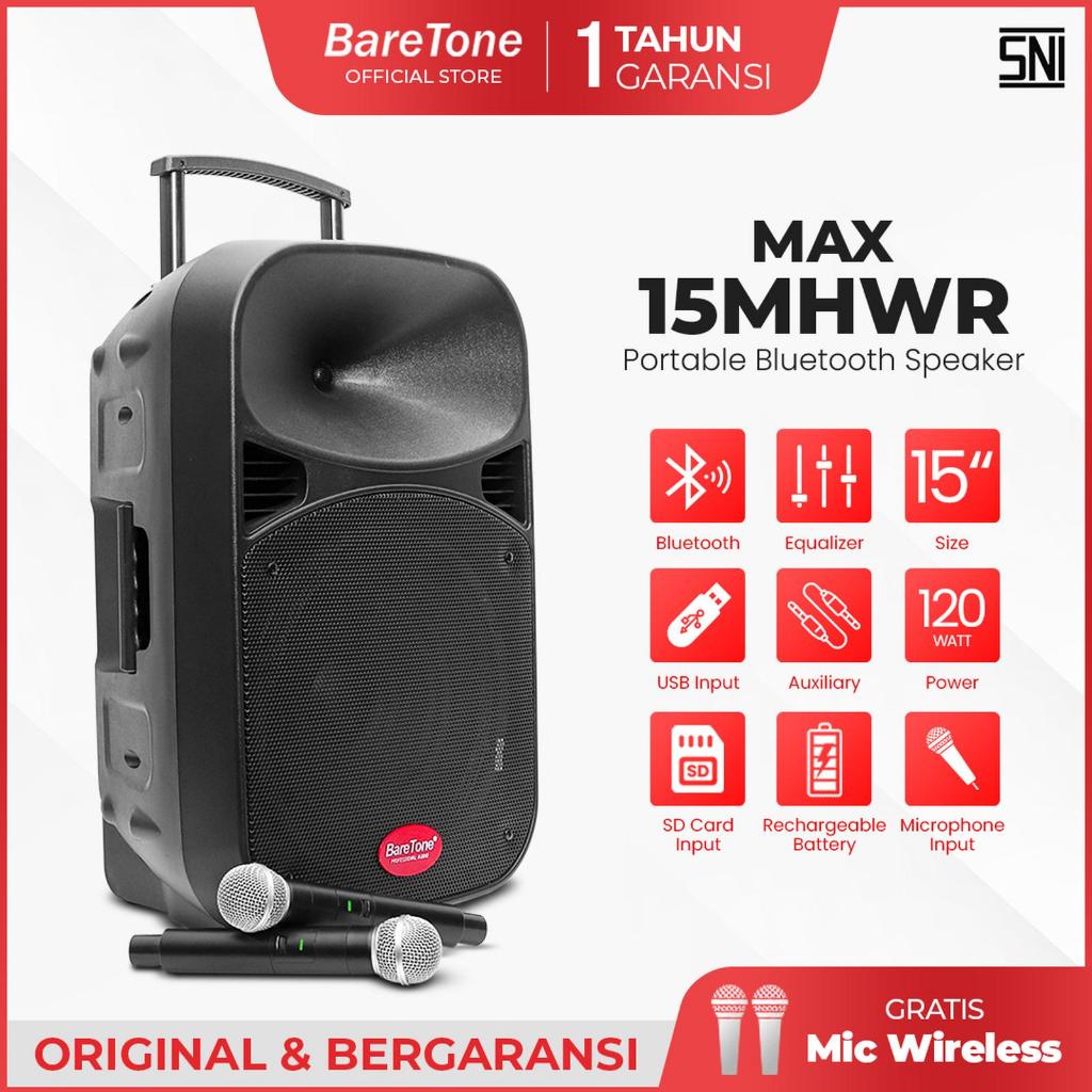 BARETONE PORTABLE SPEAKER 15 INCH 15MHWR