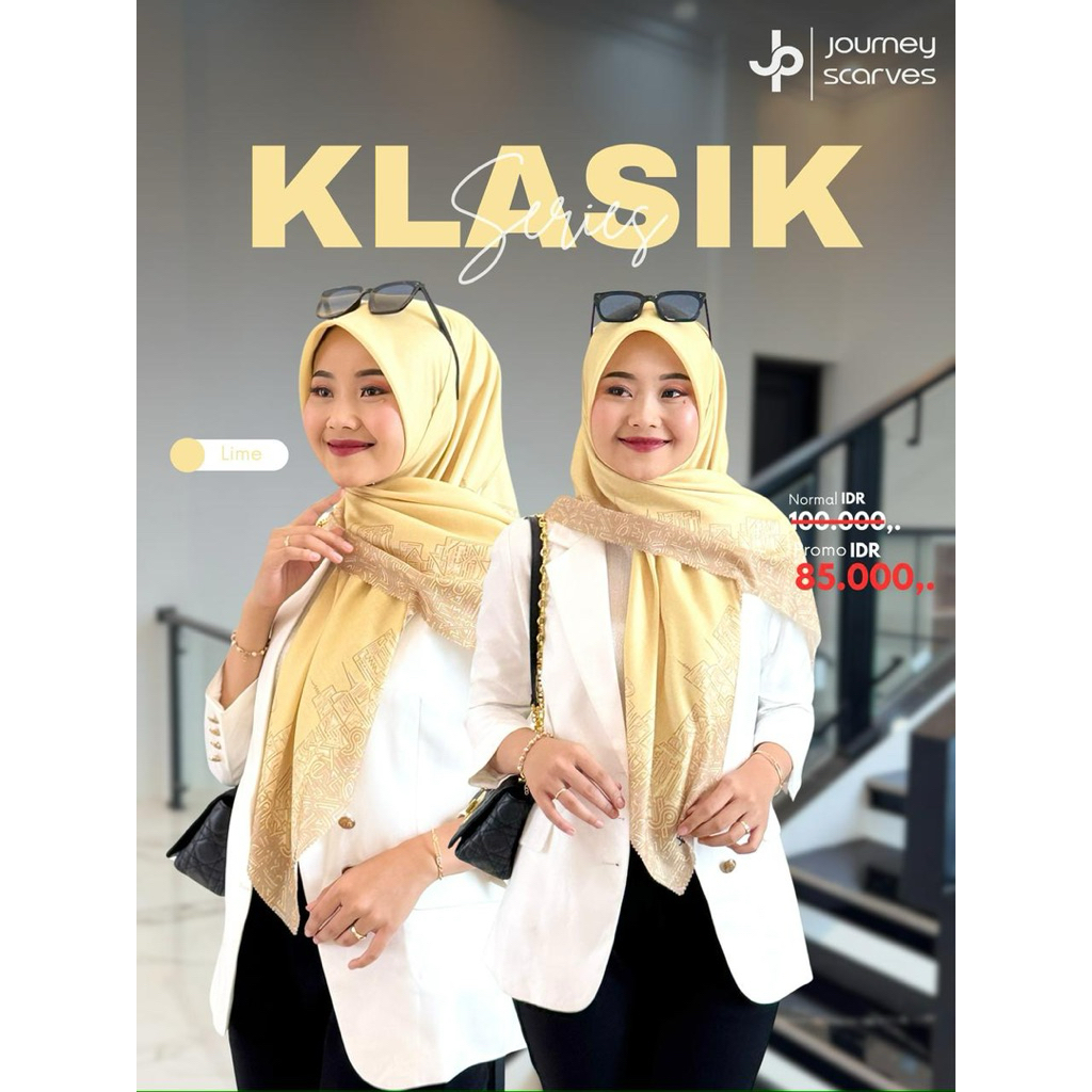 Jilbab Journey Klasik Series Bahan Voal Ultrafine Shiny Jilbab Motif Lasercut