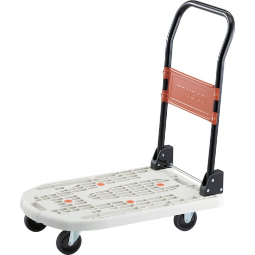 TRUSCO Cartio Resin Hand Truck (Steel Handle Type), Folding, 780 x 490 mm, White, No Brake MPK-720-W