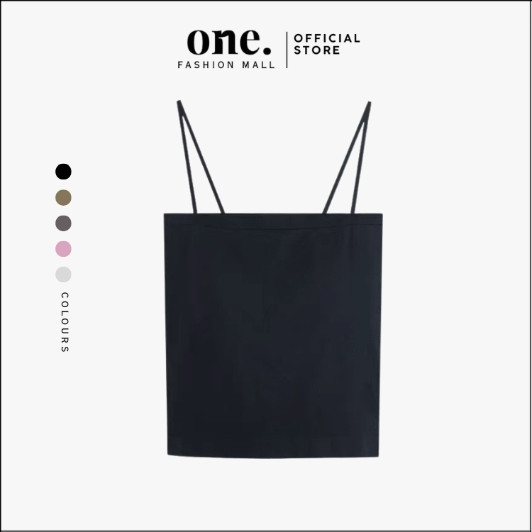 Tanktop Bra Wanita Polos Panjang Basic Square Tali Spaghetti