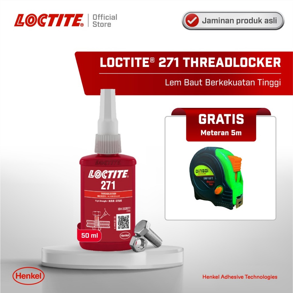 Henkel LOCTITE 271 Threadlocker Lem Baut - 250 ml