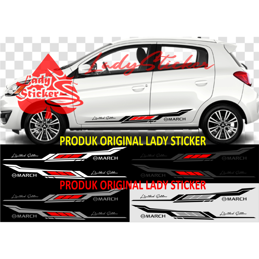 Cutting sticker mobil march sticker stiker mobil nissan march