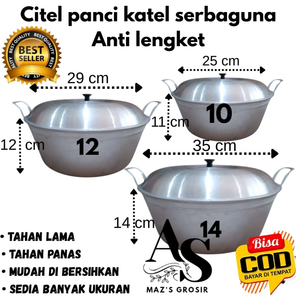 citel panci katel serbaguna ukuran no 14 tebal & kuat