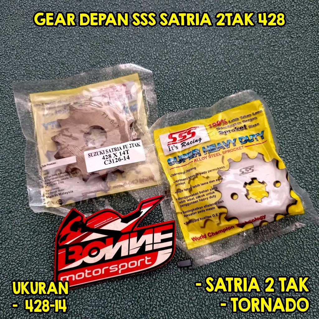 GEAR DEPAN SSS SATRIA 2 TAK 428-14T SATRIA 2 TAK, TORNADO