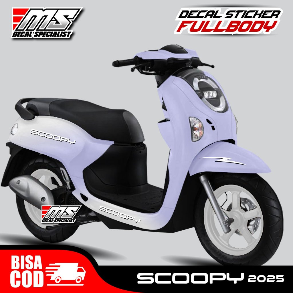 Promo cod Decal stiker Honda Scoopy new 2025 full body stiker modifikasi scoopy bunglon putih