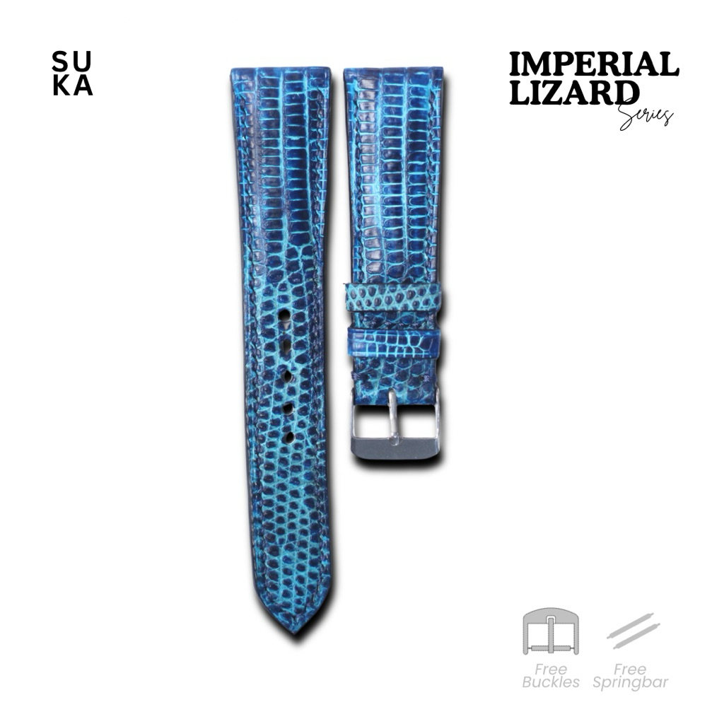 Royal Blu - The Imperial Lizard | Strap Jam Tangan Kulit Lizard Premium Handmade by Suka Strap