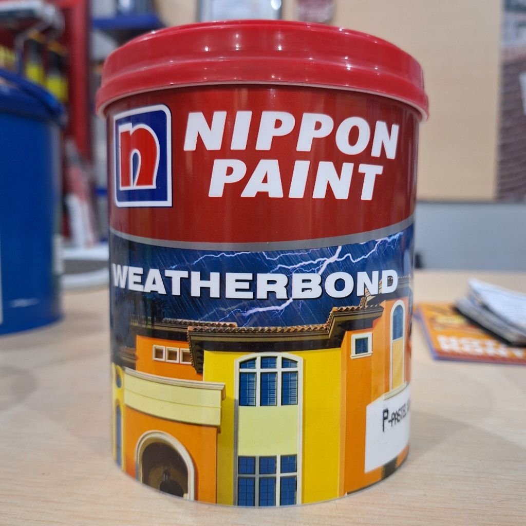 Nippon Paint Weatherbond 1L - cat tembok premium dinding luar eksterior exterior
