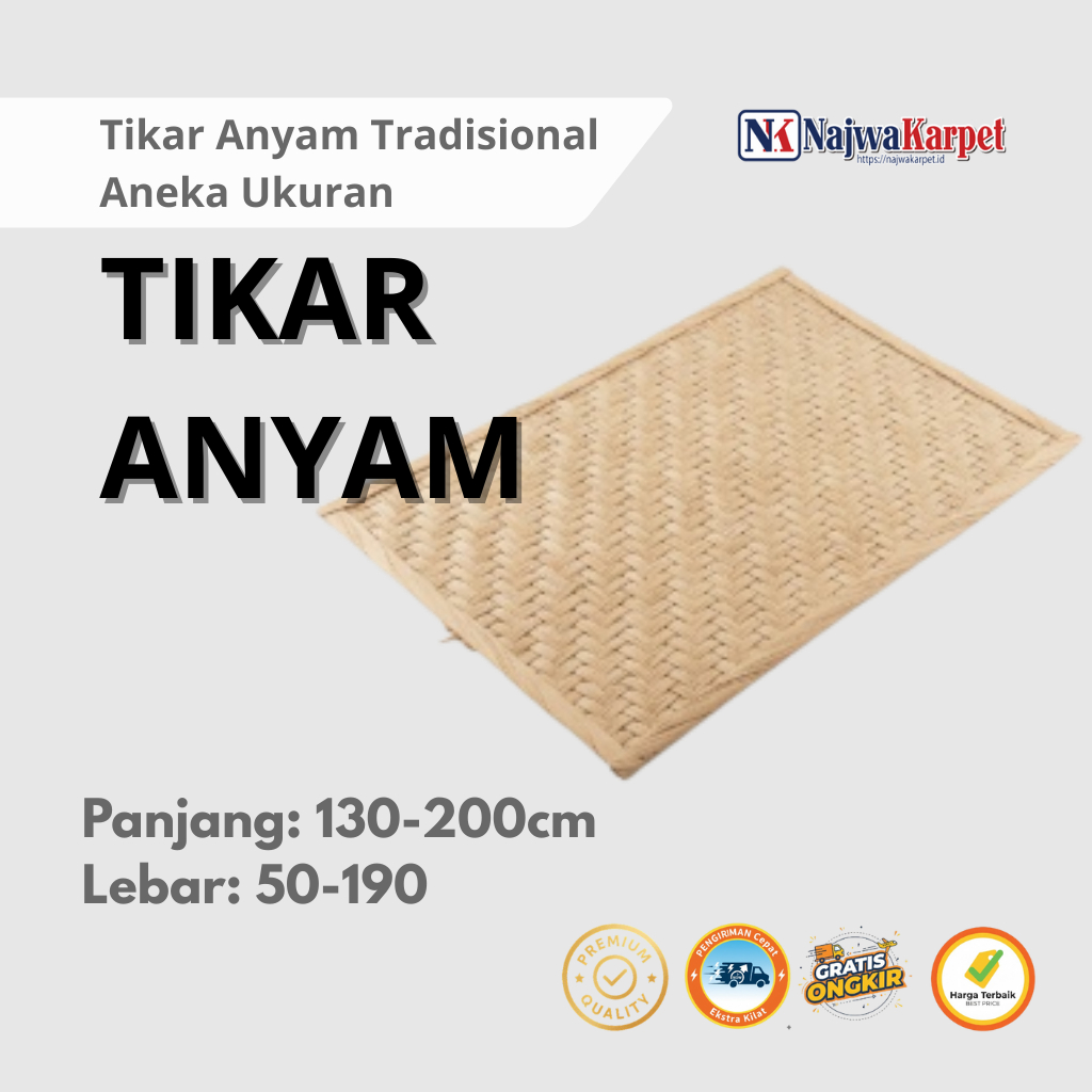 Tikar Bambu Lembaran Anyam Etnik - Gedek Teple Dinding Bambu Dekorasi Interior (Aneka Ukuran)