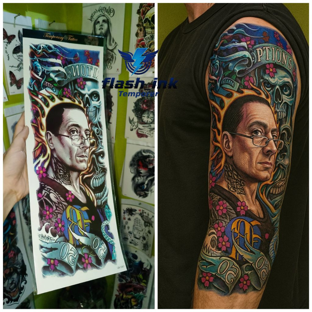 tatto full tangan tato temporer motif mafia tahan air