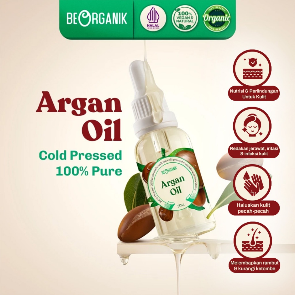 BEORGANIK ARGAN OIL - COLD PRESSED 100% PURE - 30ML