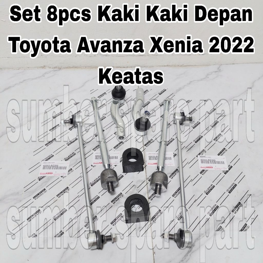Set 8pcs Kaki Kaki Depan Toyota Avanza Xenia Veloz Thn 2022 Keatas Lengkap Link Stabilizer Karet Sta
