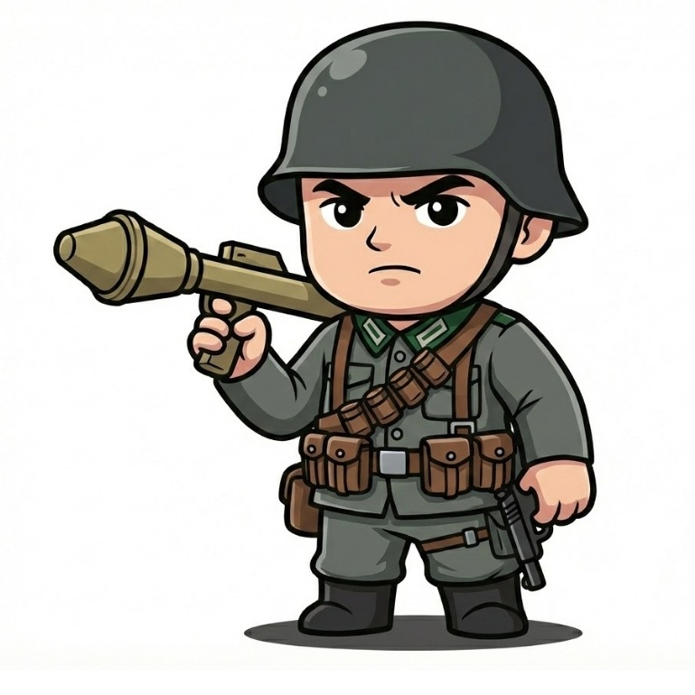 Mainan Action Figure Kecil Tentara Jerman WW2 Anti Tank