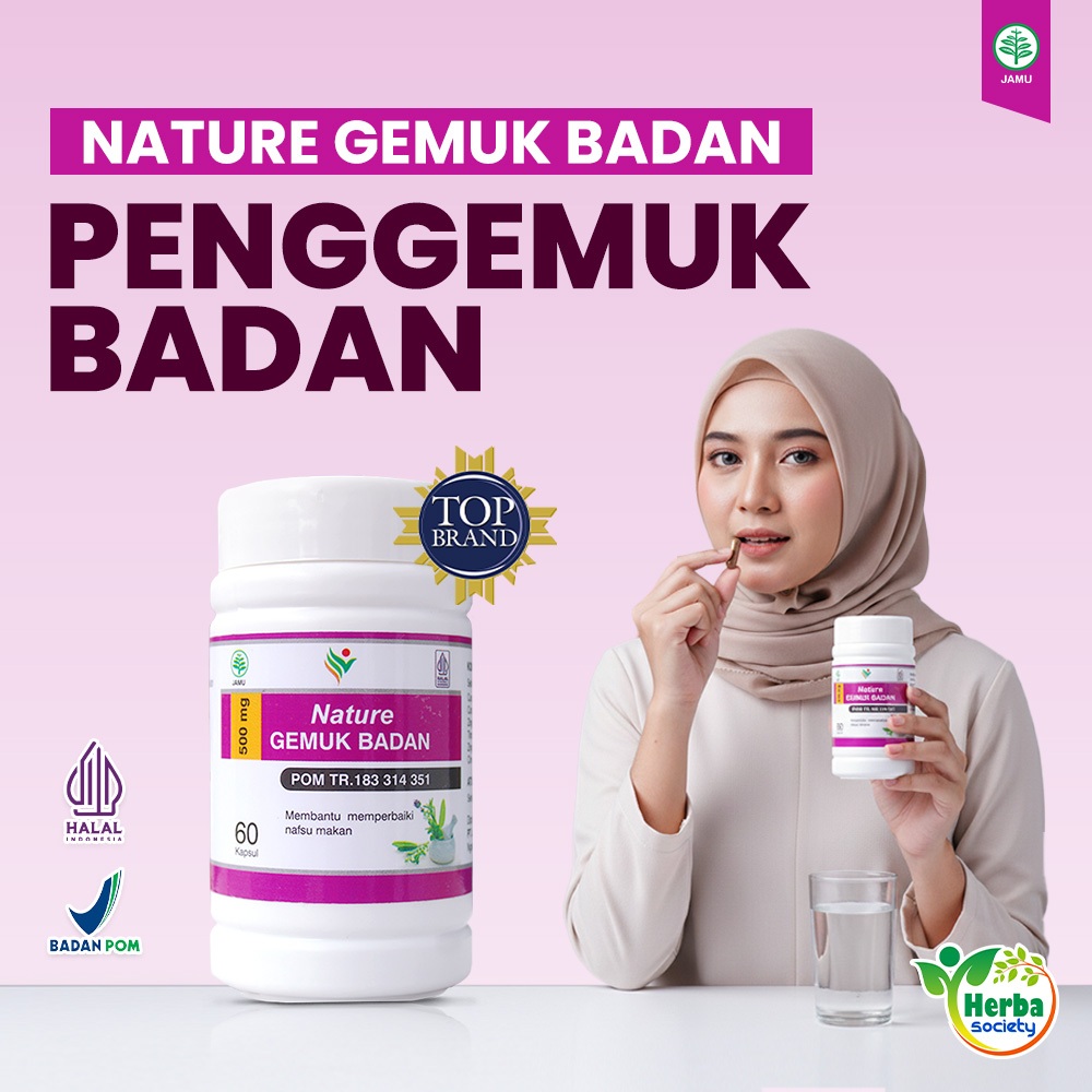 NATURE GEMUK BADAN Obat Penggemuk Herbal Penambah Berat Badan Dan Nafsu Makan Busui Bumil Original